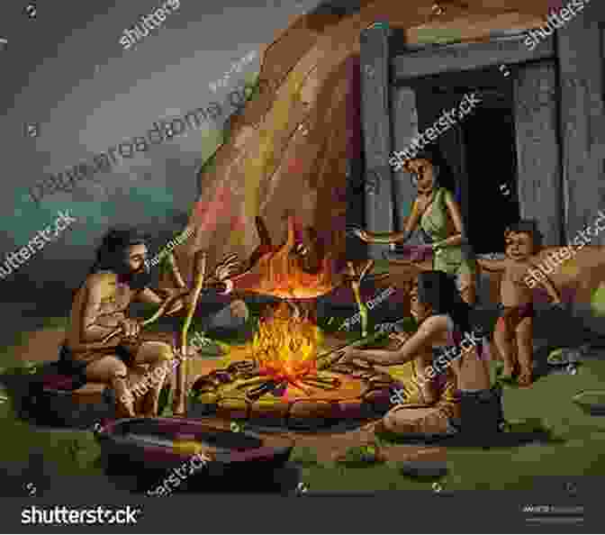 A Caveman And His Family Enjoying A Feast Cooked Over A Fire Paleo Grilling: A Modern Caveman S Guide To Cooking With Fire