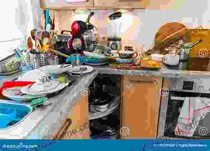 A Cluttered Kitchen With Dirty Dishes, Food, And Appliances On The Counters. SIMPLY DECLUTTERING YOUR HOME: Common Places We Forget To Declutter In The Home Decluttering Tasks That Take 30 Minutes Or Less And Things Not To Do When Decluttering EASY Decluttering Tips For Kids