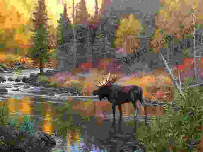 A Painting Of A Moose Standing In A Maine Forest Maine ABC Susan Ramsay Hoguet