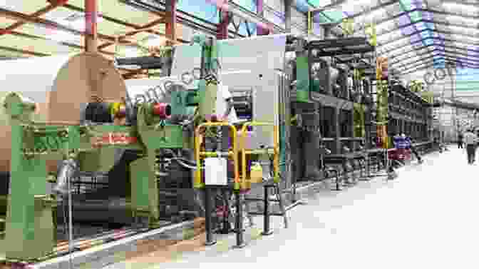 Automated Paper Production Line With Rolls Of Paper In The Foreground Unfolded: Paper In Design Art Architecture And Industry