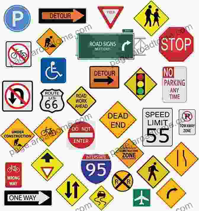 Image Of Various Road Signs. Illinois 2024 Rules Of The Road