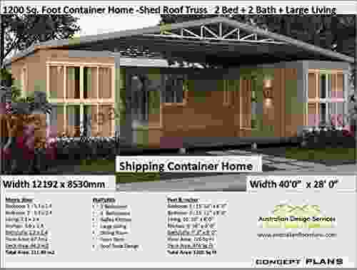 Shipping Container Home Plans 1200 SQ FOOT 2 Bedroom Container Home : Full Architectural Concept Home Plans Includes Detailed Floor Plan And Elevation Plans (Ship Container Homes 12003)